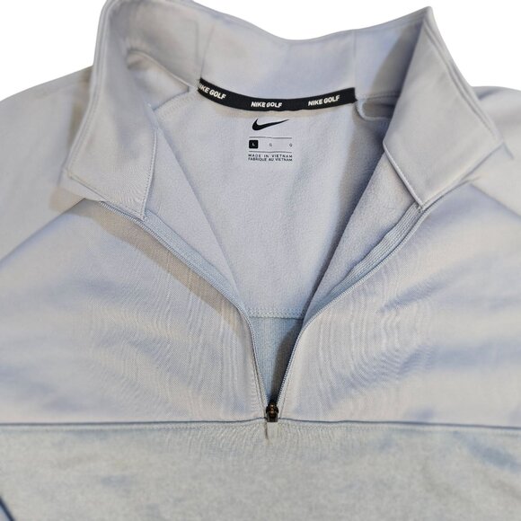 Mens Nike Golf Therma Fit Half-Zip Pullover Shirt Large Gray Lightweight Warm - Picture 5 of 14